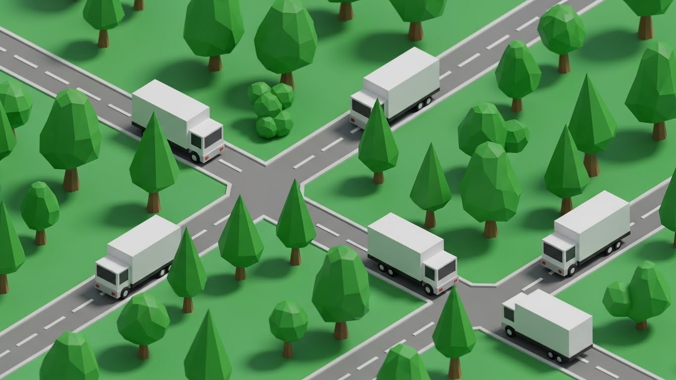 (Low-Poly 3D Modeling): Simplified Topography – Clarifying Route Concepts