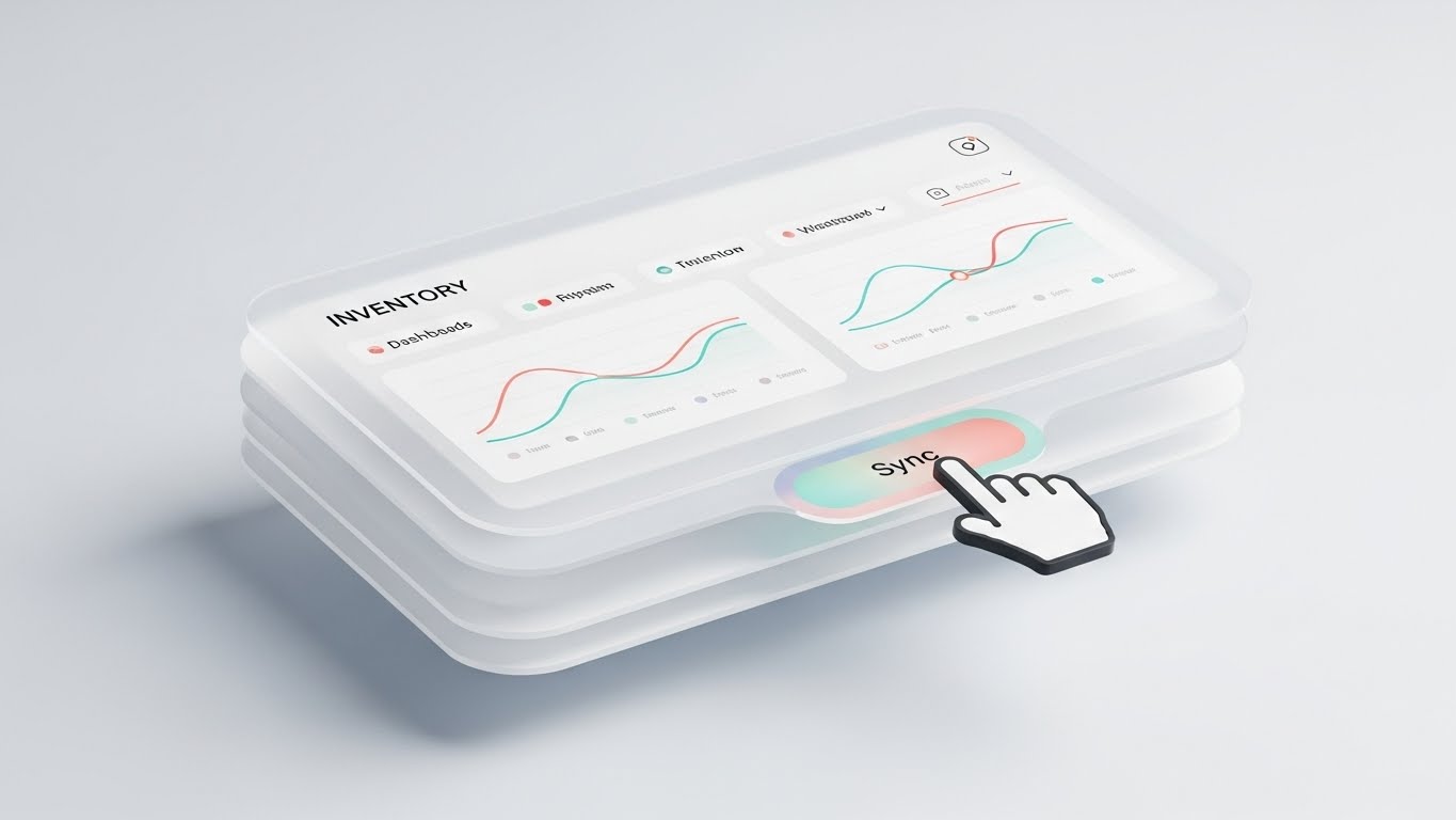 (Clean UI Workflow): Glass Dashboard — Integrating Disparate Systems