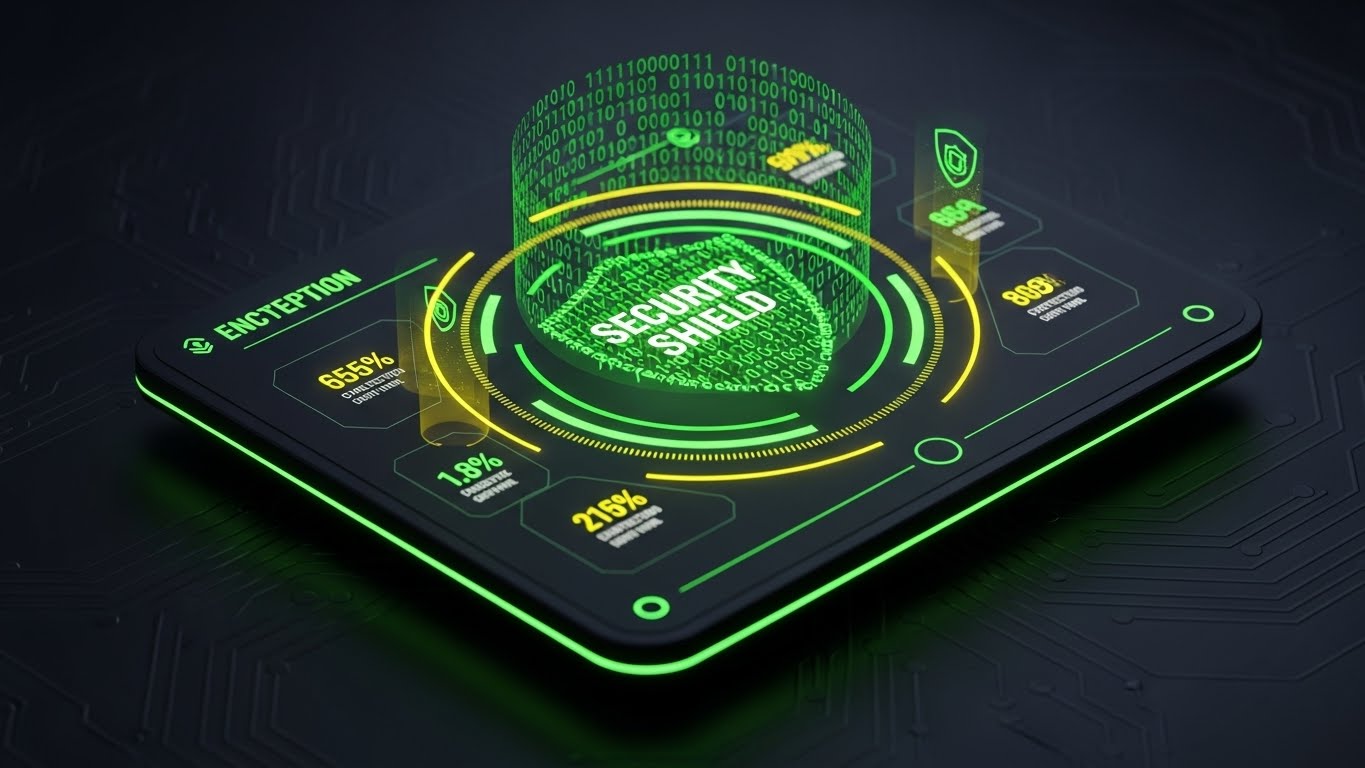 (Dark Mode UI Showcase): Glowing Perimeter — Securing Intellectual Property