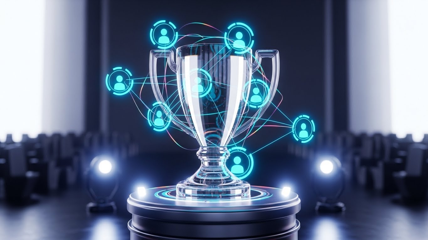 (Holographic UI over 3D): Avatar Network — Celebrating Power Users