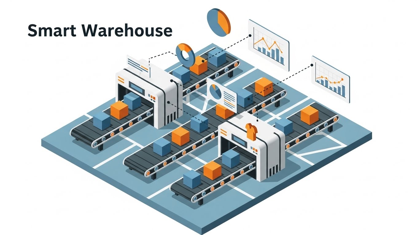 (Hybrid Isometric): Connected Conveyors — Visualizing Real-Time Logistics