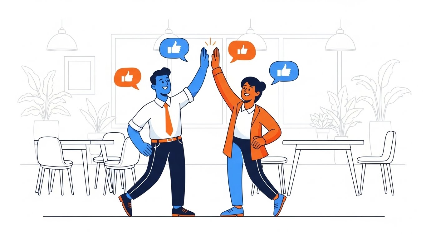 (Flat Vector Characters): Team Success + Advocacy