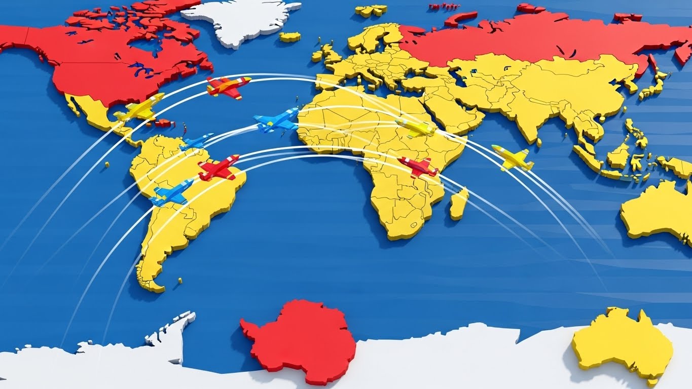 (Global Network): Low-Poly Map + Playful Expansion