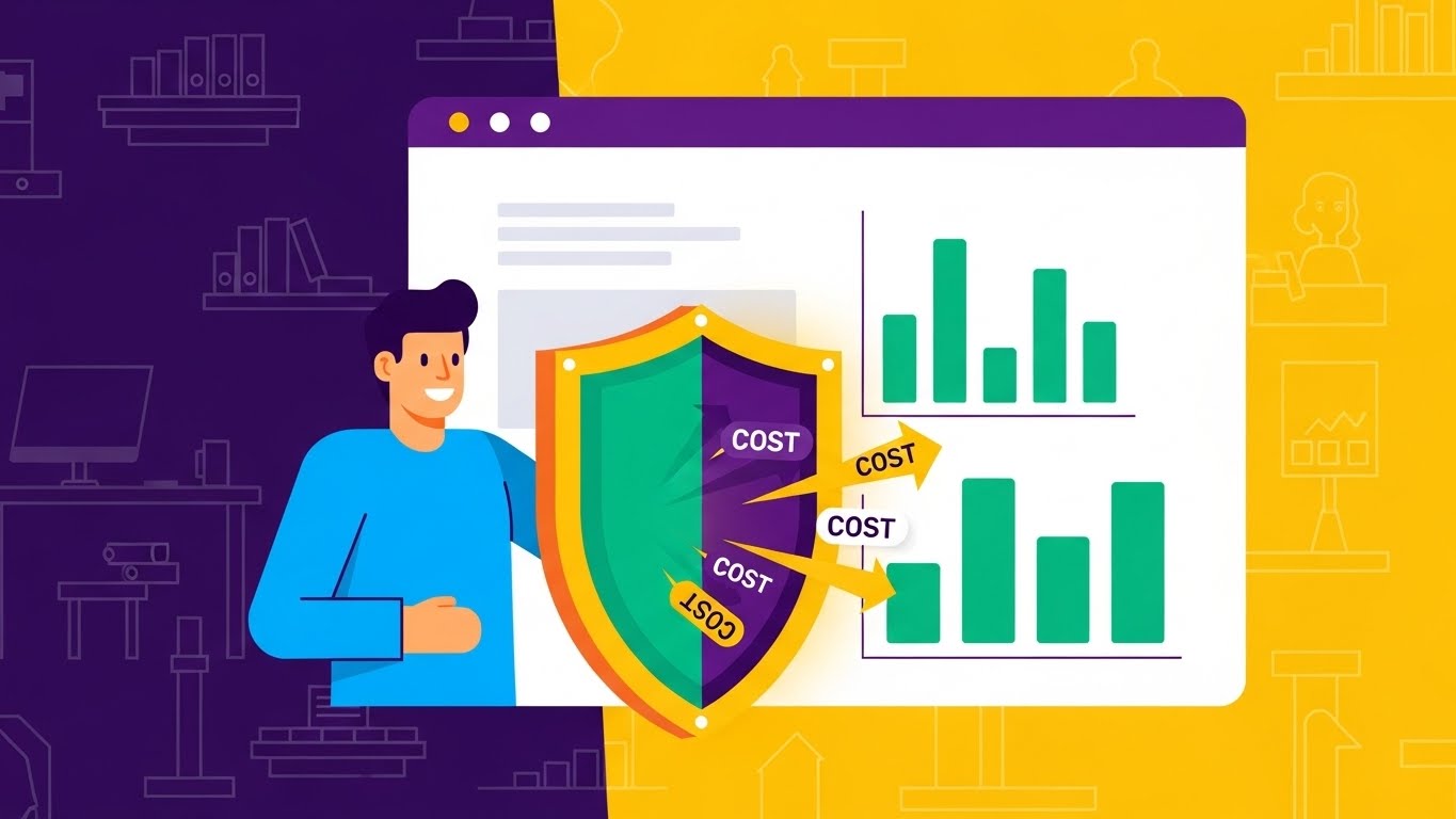 (Flat 2D Illustration): Deflecting Costs Protecting Profit Margins