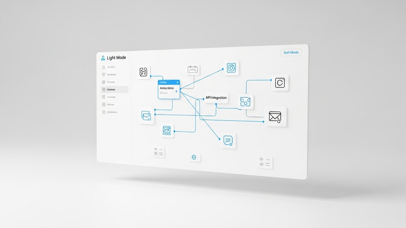 Clean UI Workflow: Minimalist White + Seamless API Connectivity