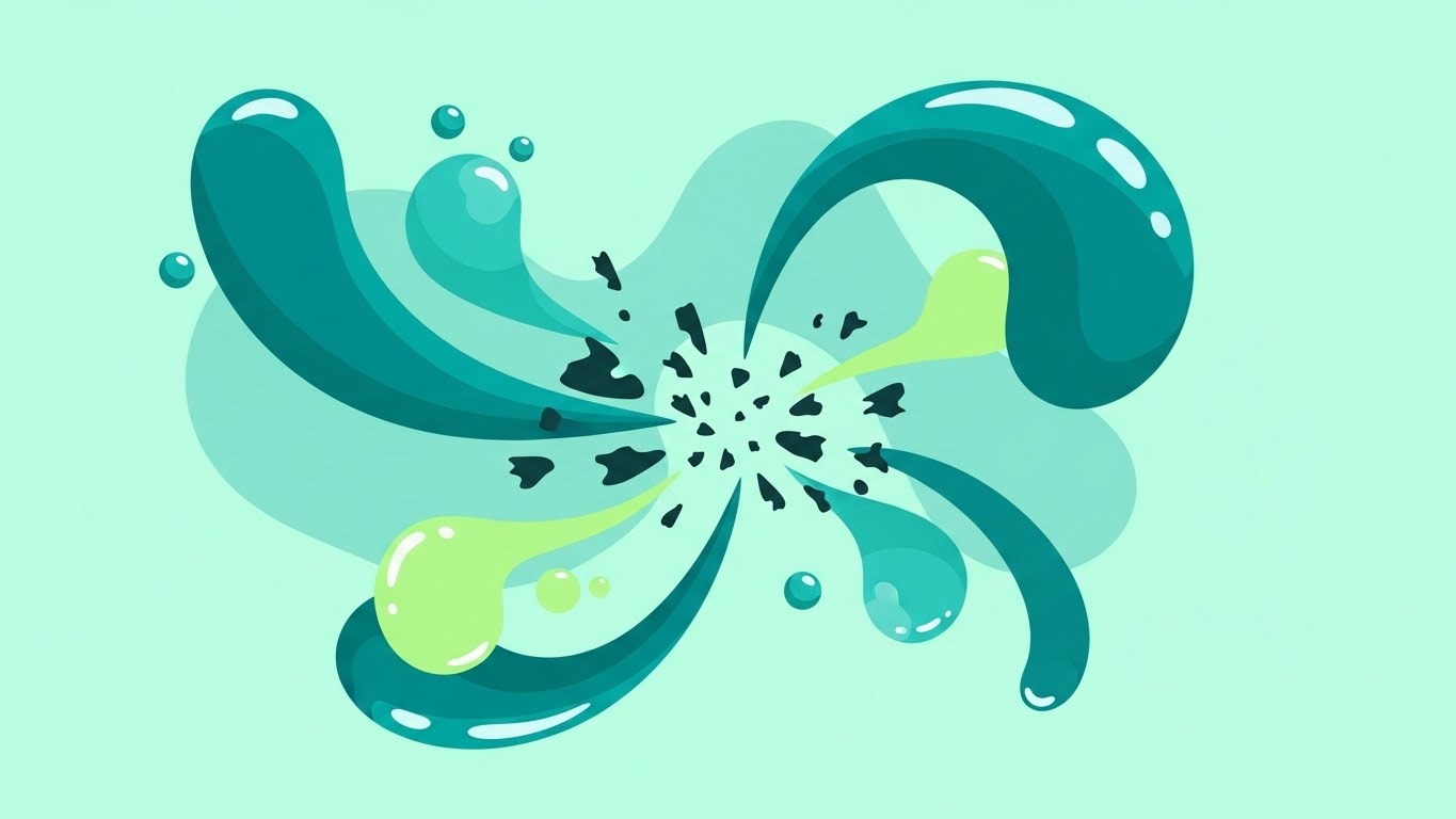 Abstract Organic Vector: Fluid Teal + Visualizing Indoor Air