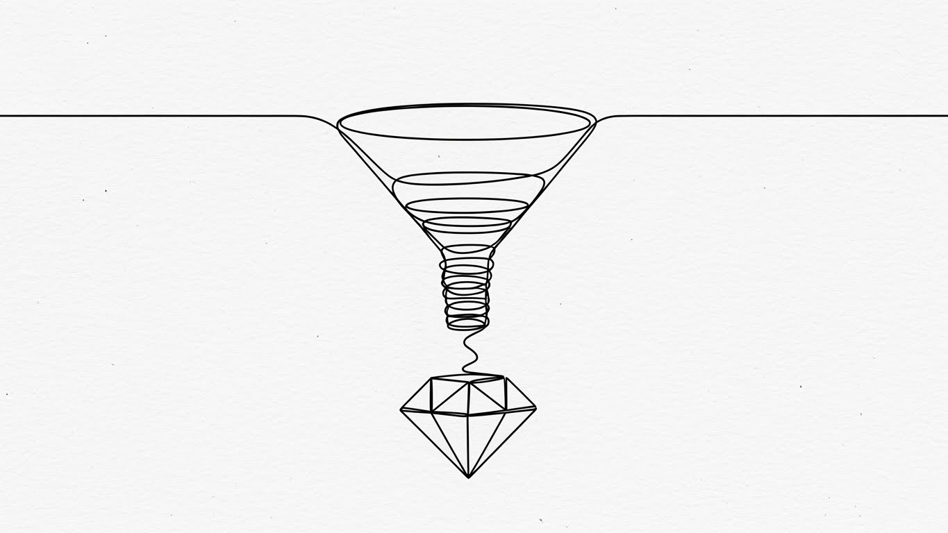 (2D Line Art Animation): Continuous Line Funnel - Engineering Precision