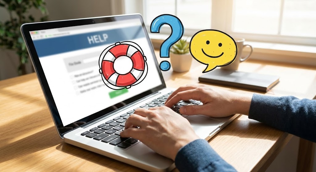 (2D over Live Action): Augmented Help visualizes Ubiquitous Support Presence