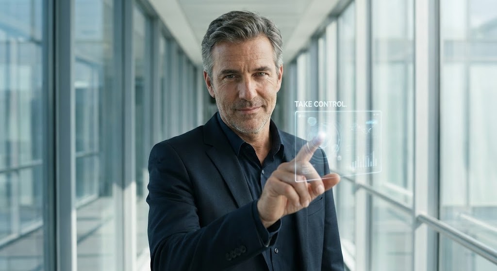 (Gen AI Realistic Character): Confident Leadership invites Visionary Control