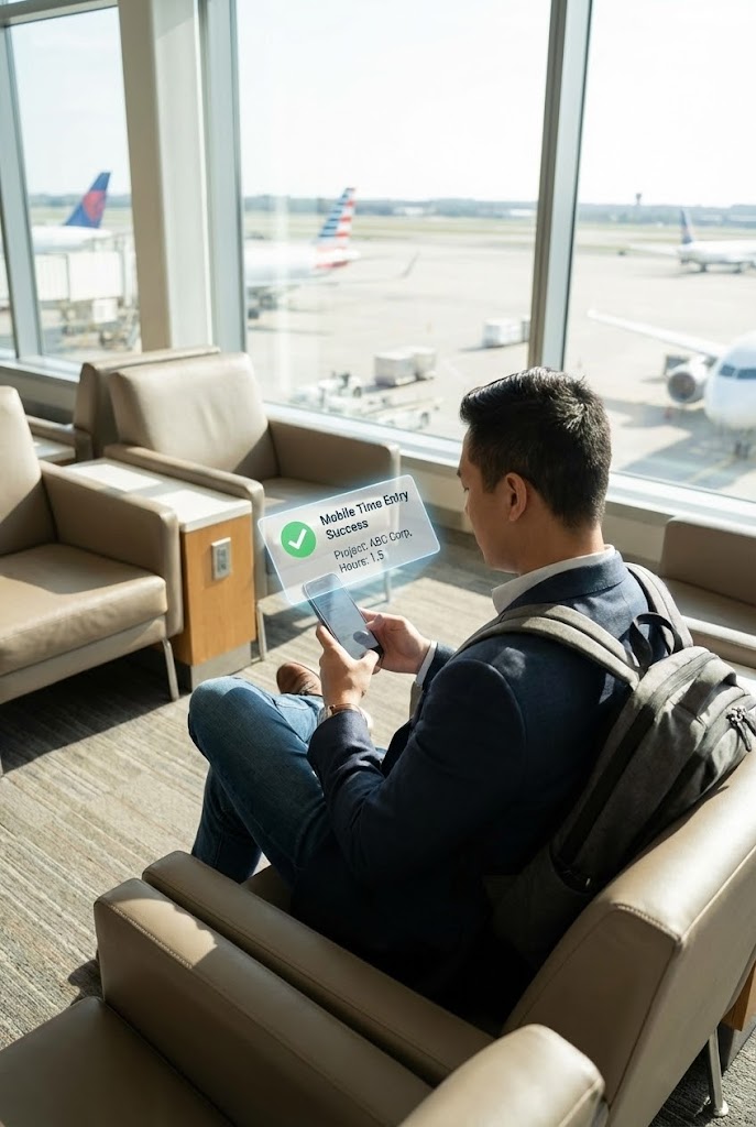 (Lifestyle Stock with UI Overlay): Mobile Success + Unlocking Freedom