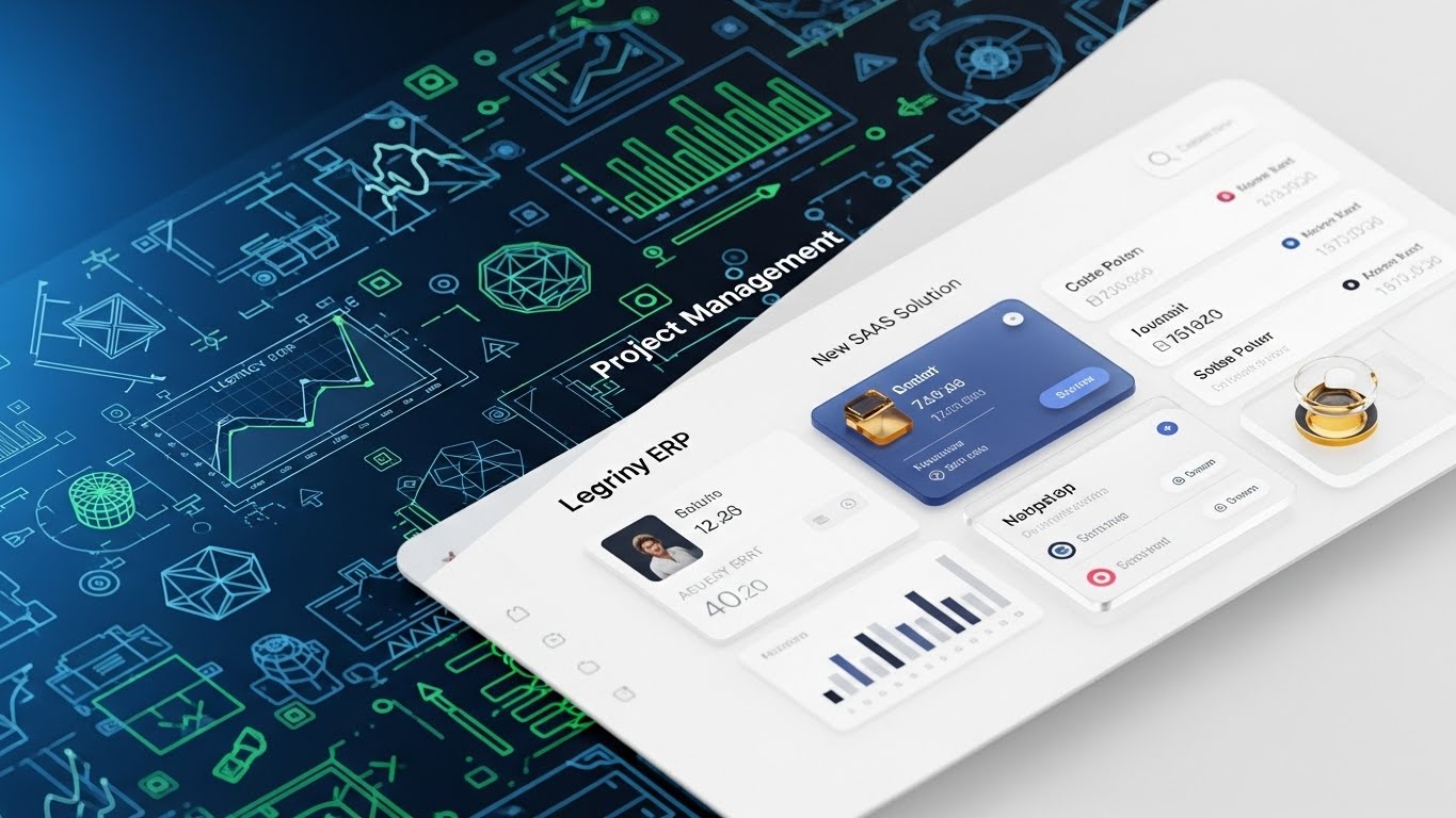 (Wireframe to Reality Transition): Split Screen Wipe + Upgrading Legacy Systems