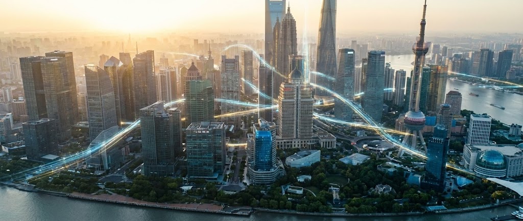 (Generative AI cinematic video): Aerial Data Streams + Connecting Global Infrastructure