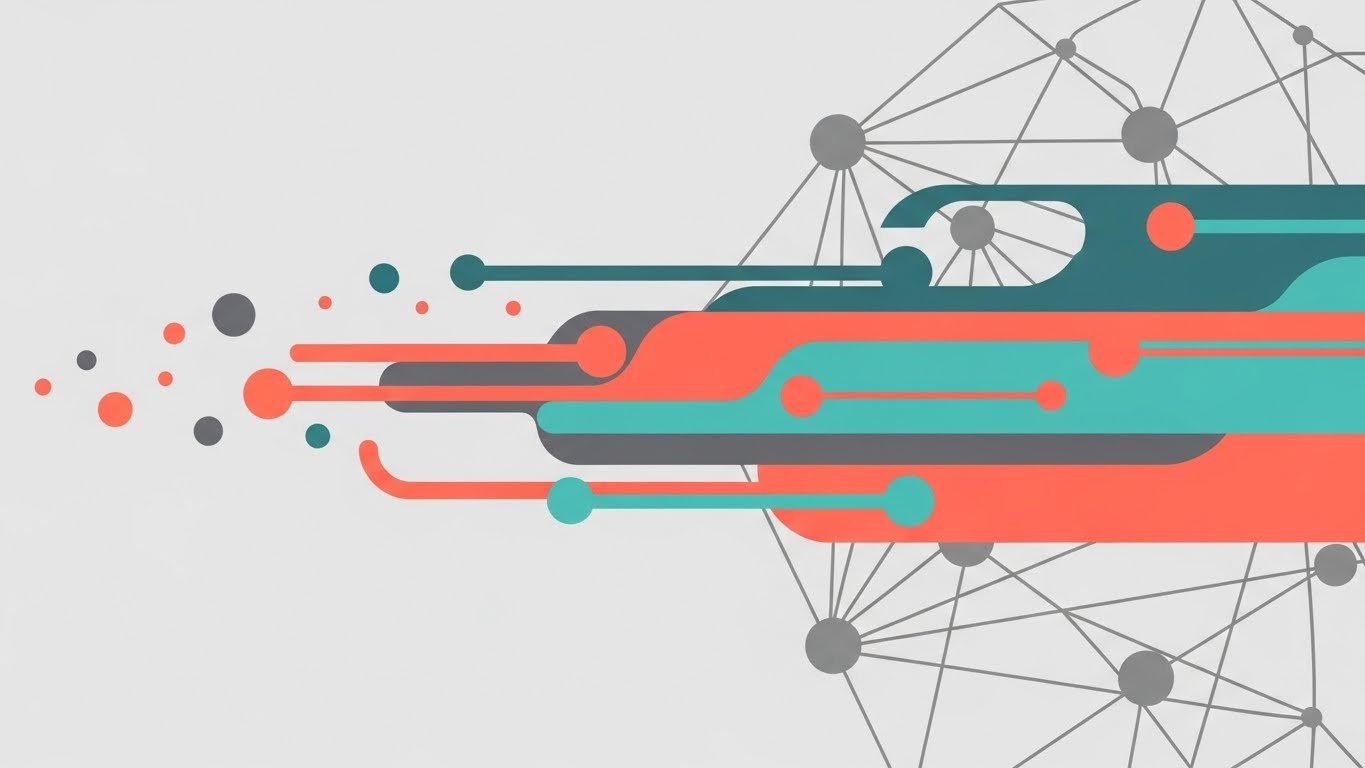 (Abstract 2D Motion Graphics): Flowing Network + Orchestrating Global Ecosystems