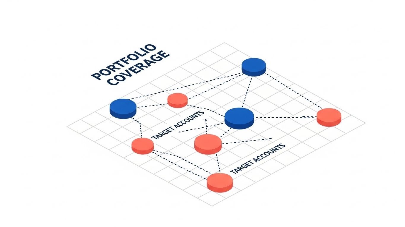 (Isometric 2D Motion): Strategic Mapping: Visualizing Portfolio Coverage