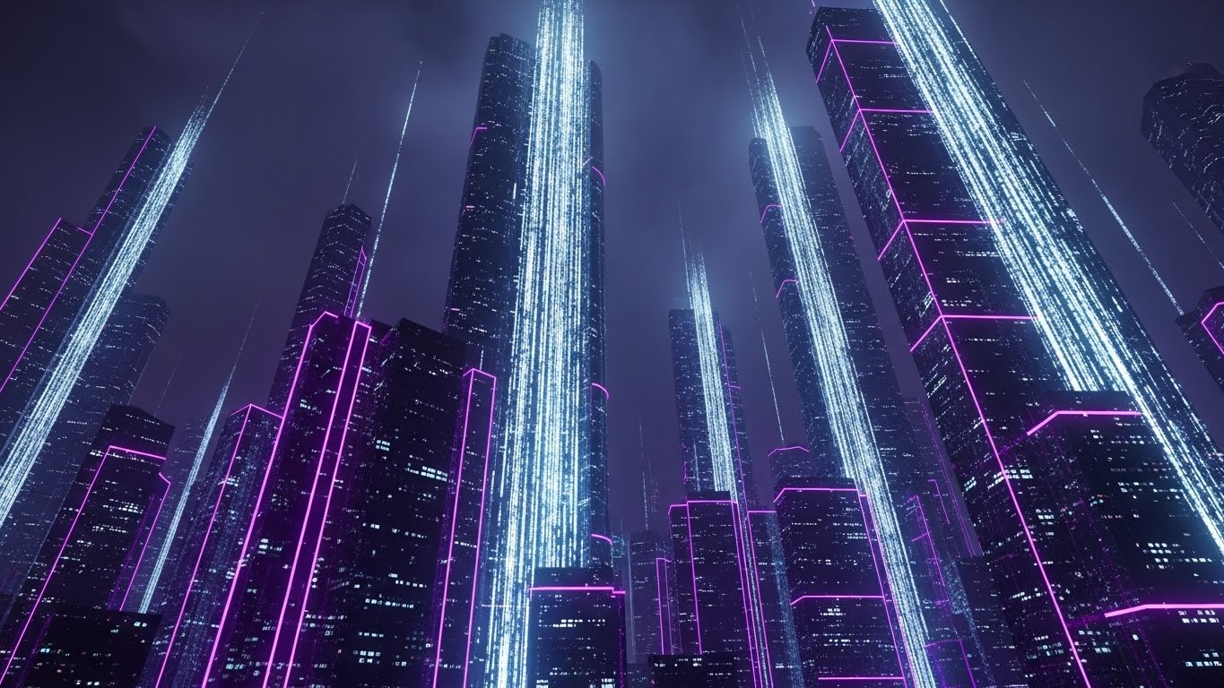(Futuristic Neon): Vertical Dominance + Future-Ready Scale