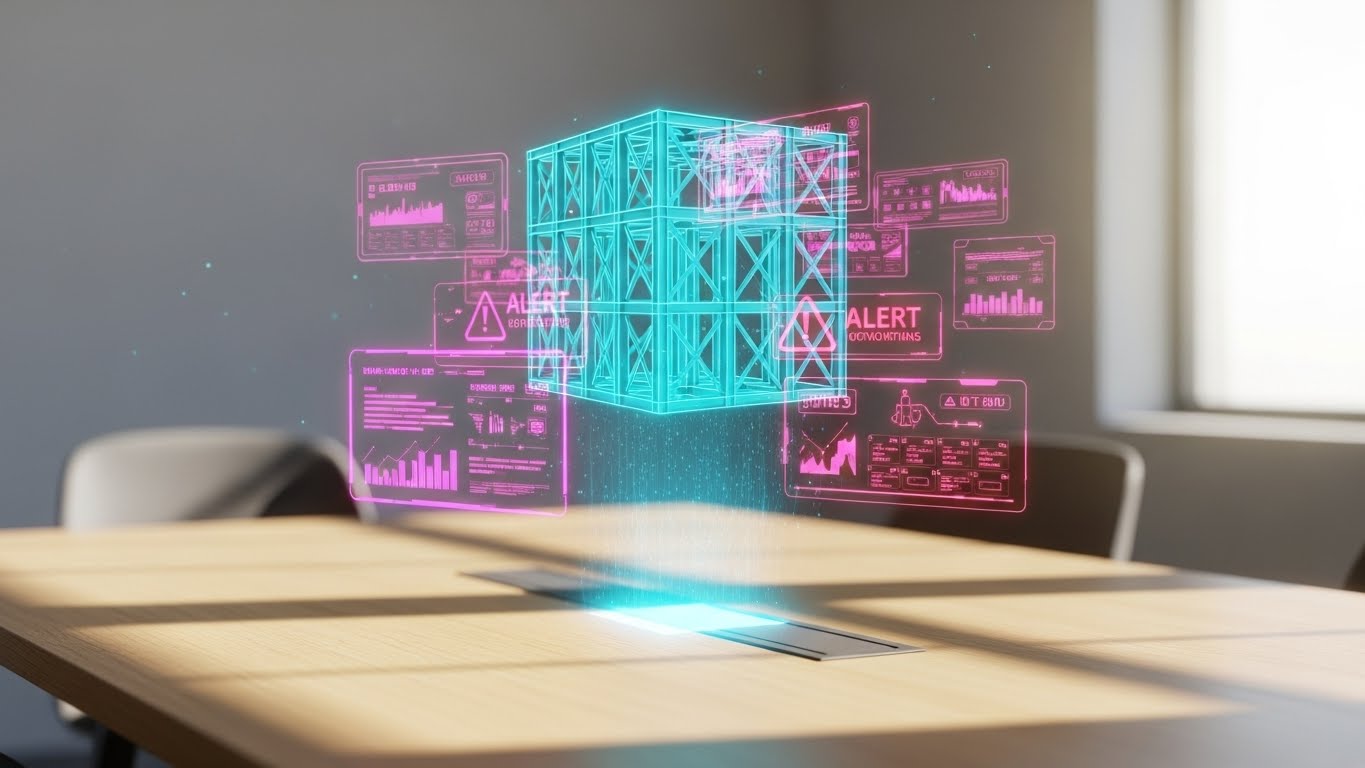 (Holographic UI over 3D): Wireframe Overlay + Visualizing Predictive Visibility