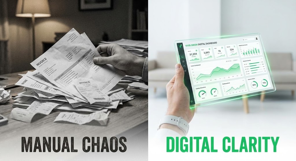 (Split Screen Reality): Contrast UI + Displacing Manual Chaos