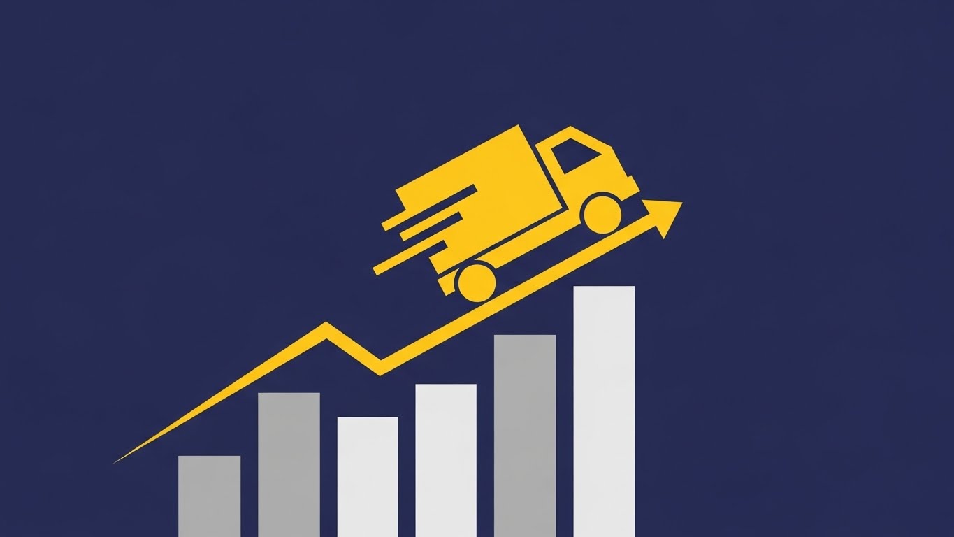 (Minimalist Flat 2D Vector): Metric Ascent + Predictable revenue growth