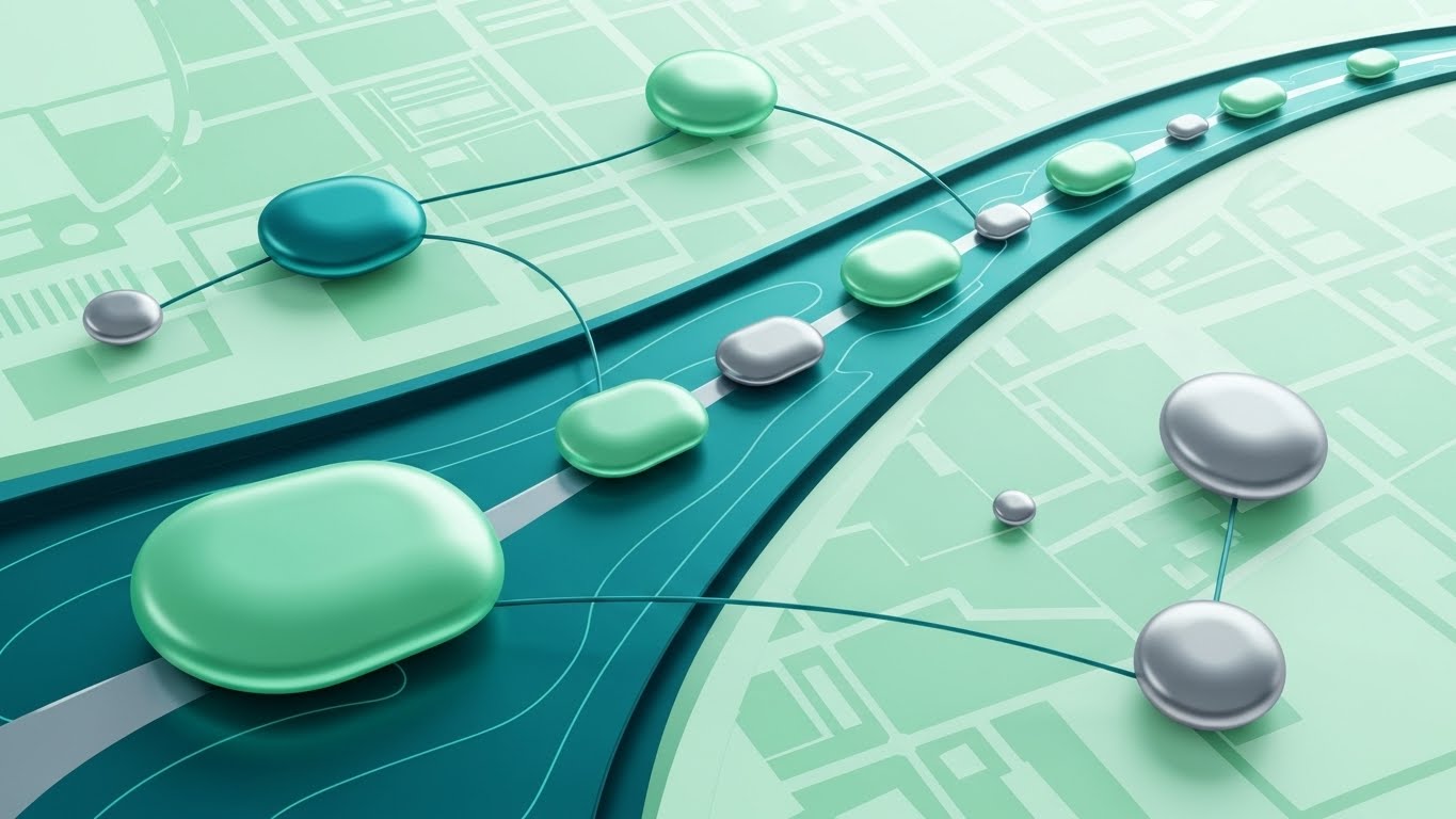 (Abstract 2D flat vector organic): Liquid Flow + Seamless network visibility