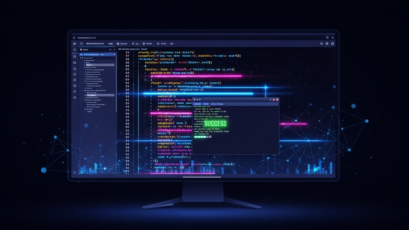 (Dark Mode UI Showcase): Neon Syntax + Developer-First Ergonomics