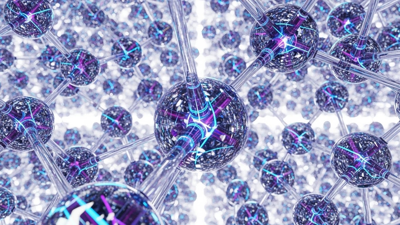 (Abstract 3D AI Visualization): Crystalline Network - Transparent AI Logic