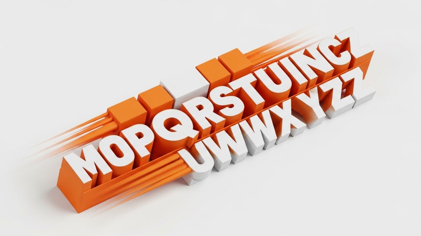 (Kinetic Typography): Safety Orange Blocks – Emphasizing High Velocity Processing