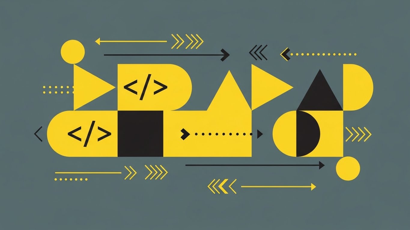 (Abstract 2D Motion): Geometric Yellow Grid – Simplifying Structured Code Assembly