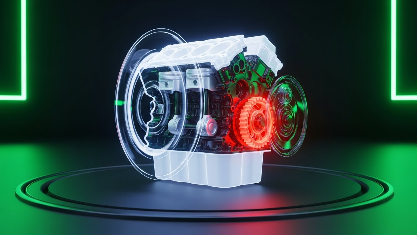 (3D X-Ray Visualization): Translucent Mechanics + Revealing Hidden Obsolescence