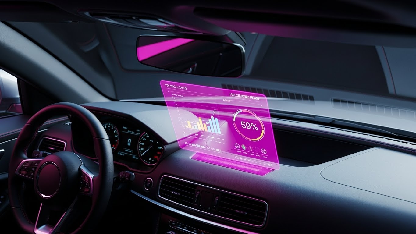 (Holographic UI): Interior HUD + Integrating Tech and Drive