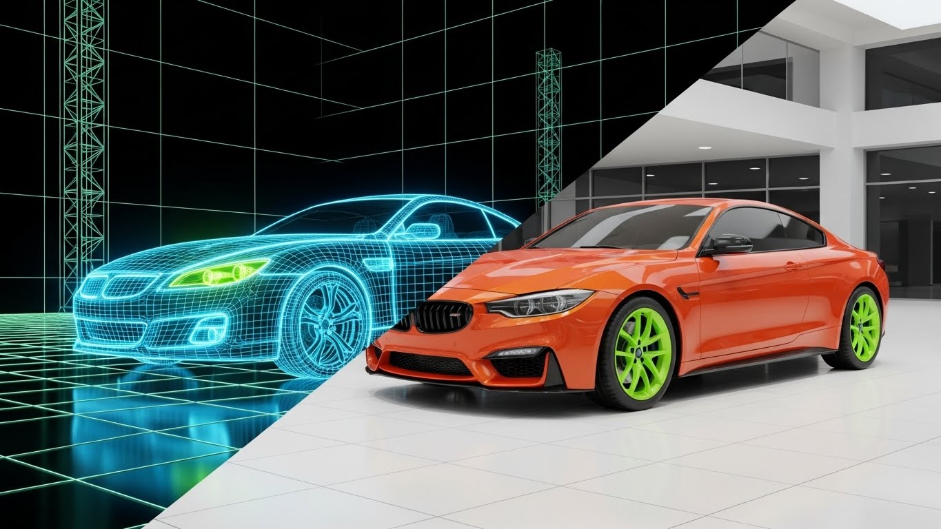 (Wireframe Transition): Blueprint to Render + Visualizing Seamless Setup