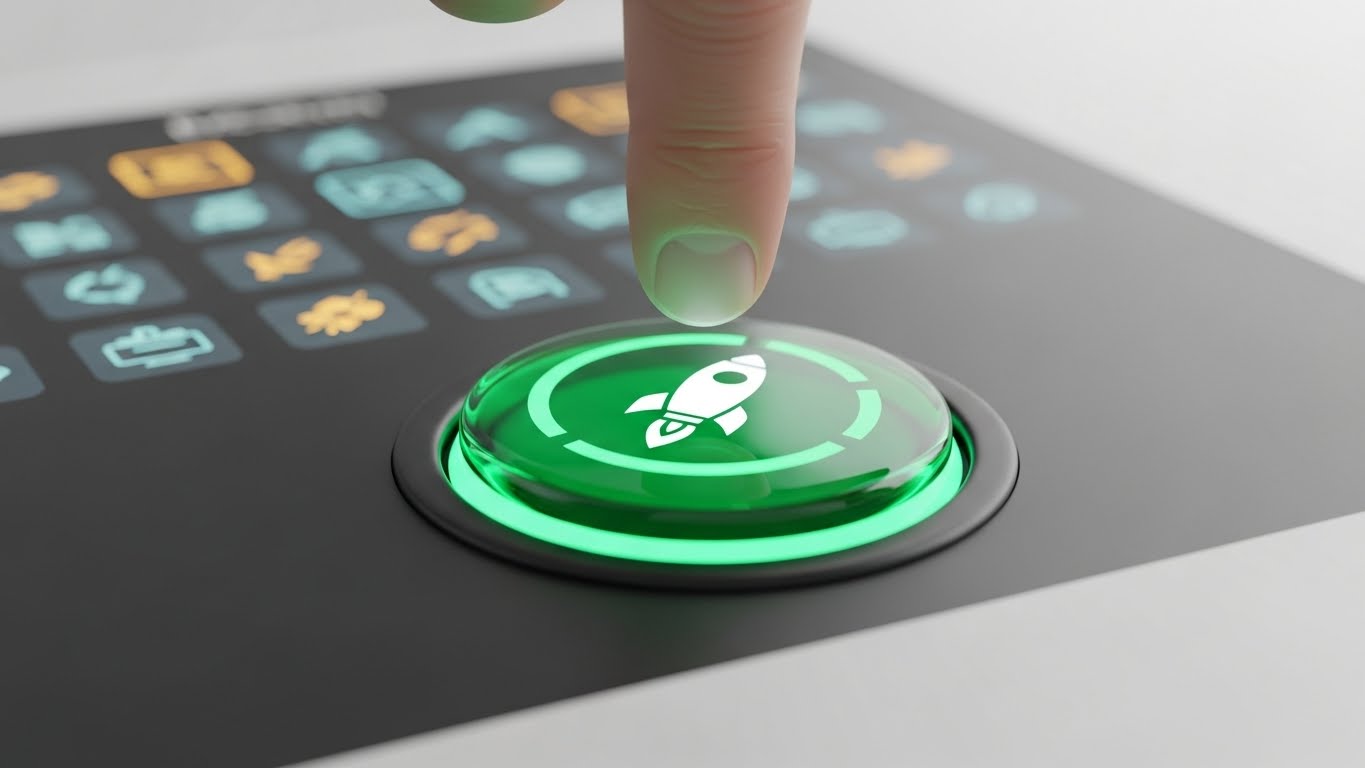 (Macro UI Micro-Interactions): Tactile Precision: Visualizing the "One-Click" promise.