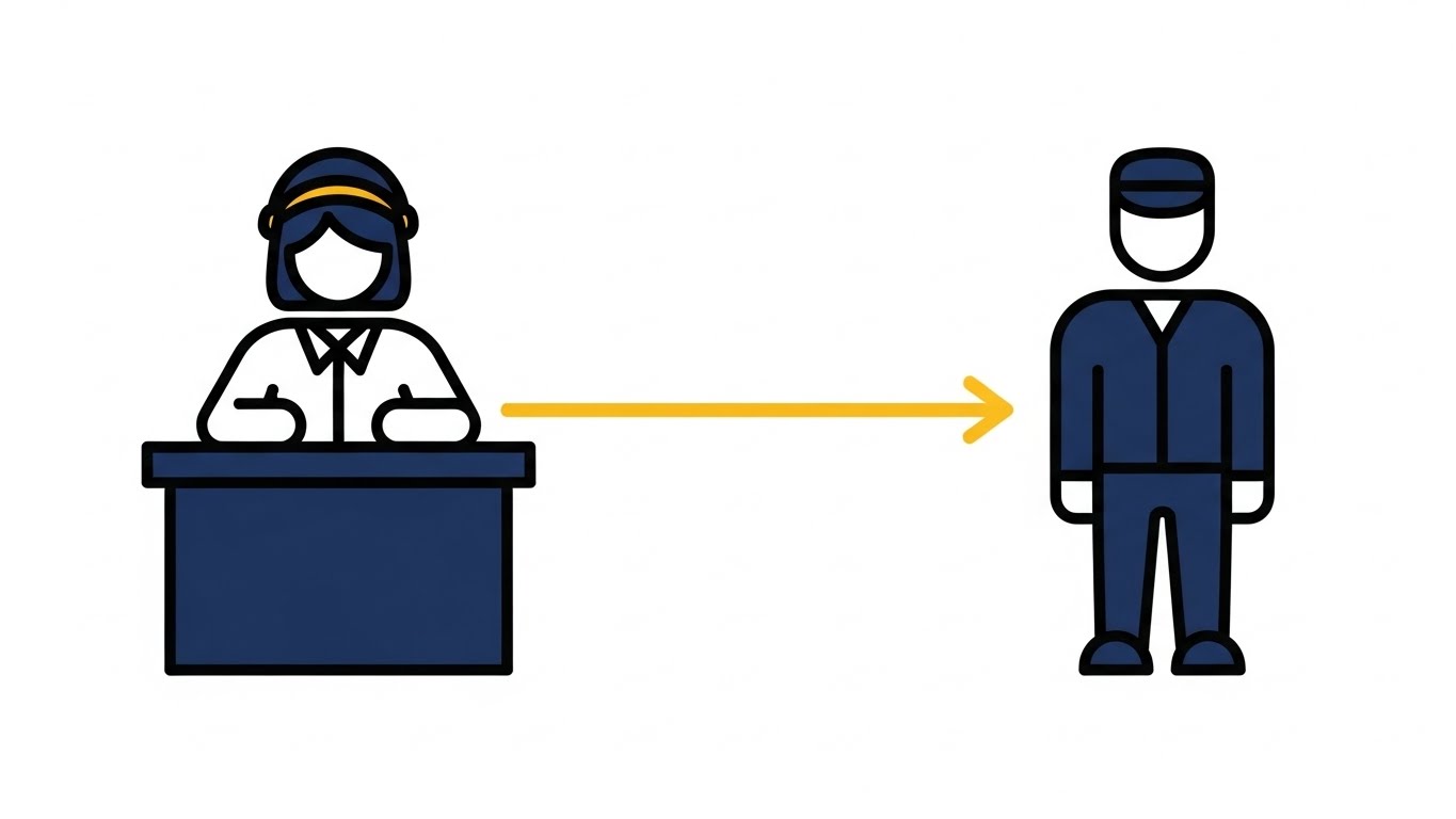 (Minimalist Flat 2D Vector): Vector Simplicity: Streamlining service handoffs.