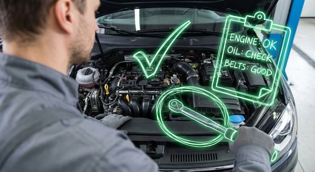 (2D Graphics Over Live Action): Augmented Tech: Visualizing service precision.