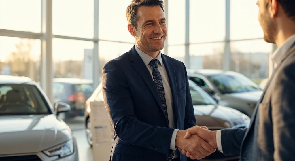 (Generative AI Realistic Character): The Closing Handshake: Visualizing the ultimate outcome.