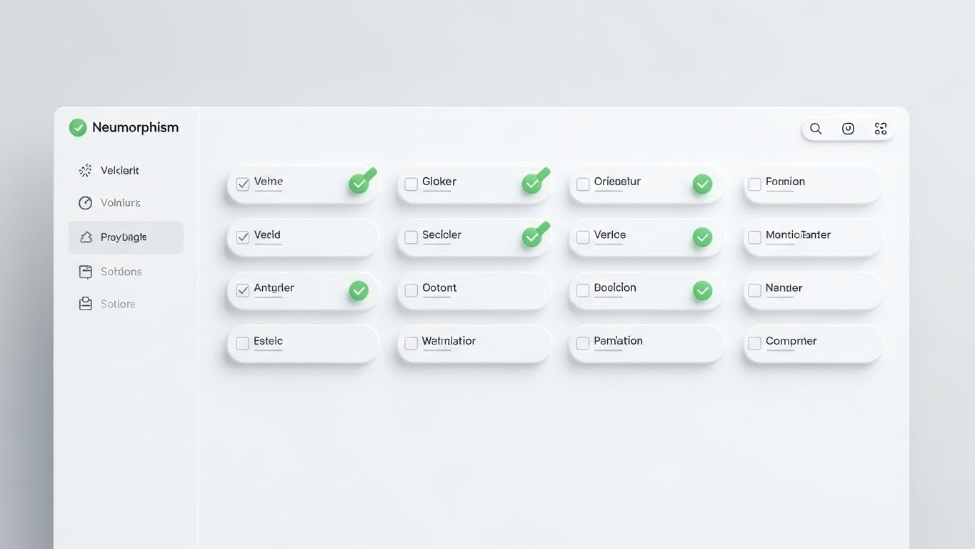 (Neumorphism UI): Tactile Softness (Cognitive Load Reduction)