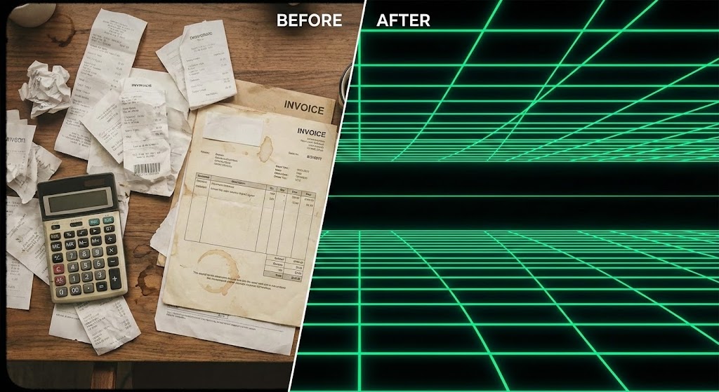 (Split Screen): Chaos vs. Grid (The Digital Transformation)