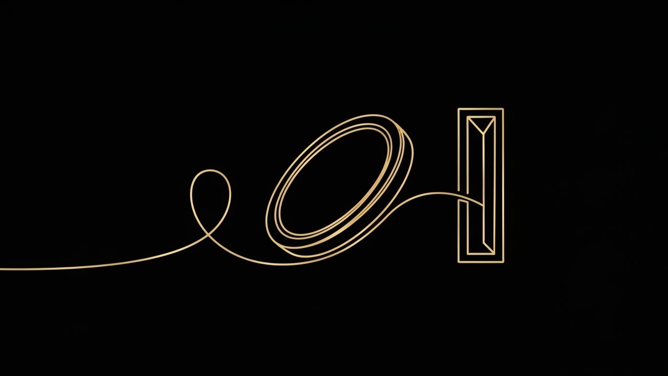 (2D Line Art): Elegant Precision (Unbroken Audit Trail)