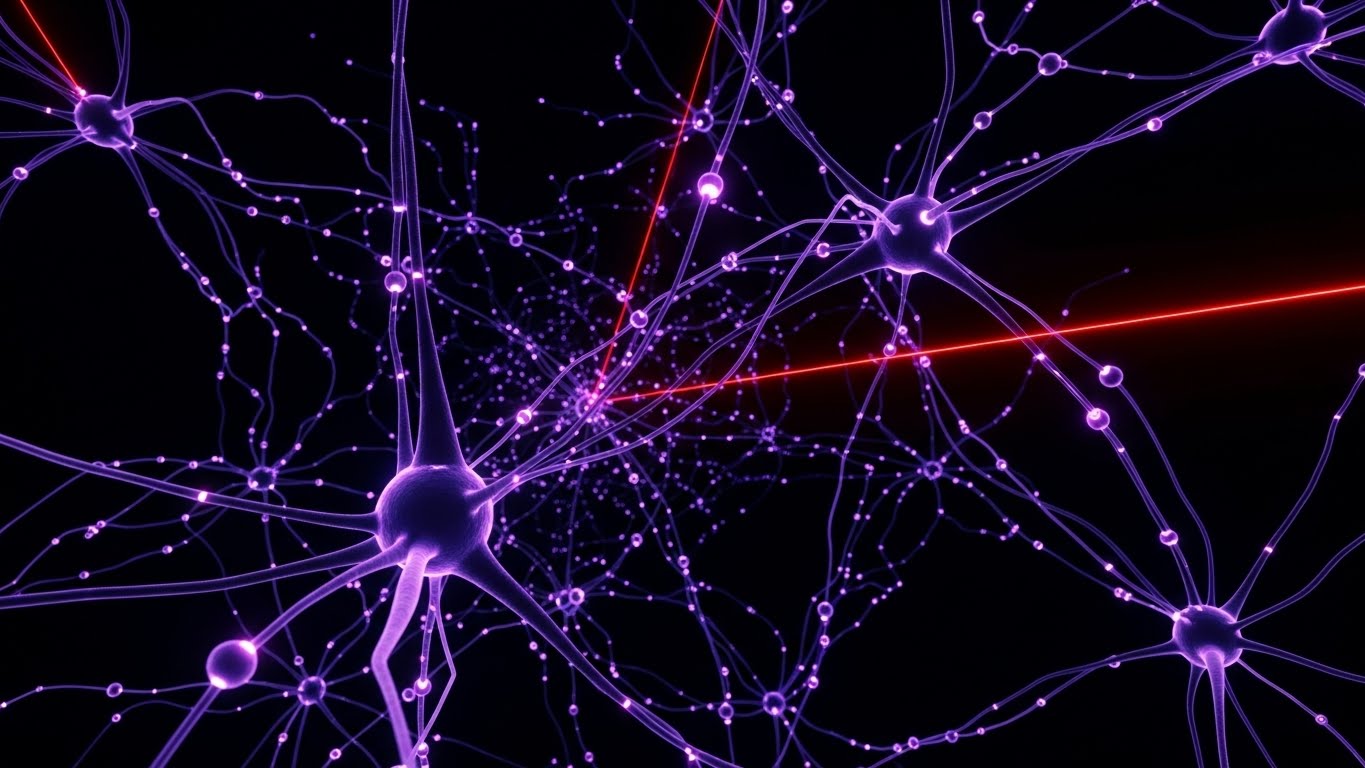 (Futuristic Neon/Dark Mode): Synaptic Firing — Advanced AI Intelligence
