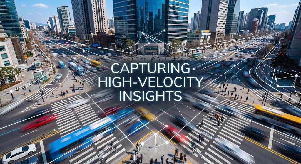(Hyper-lapse Stock Footage): Data Overlay — Capturing High-Velocity Insights