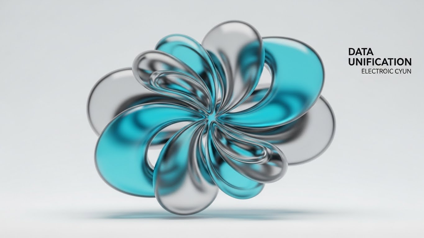 (Abstract 2D flat vector organic): Organic Unification — Seamless Data Merging
