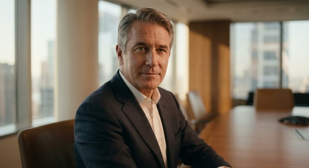 (Generative AI Realistic Character): Executive Authority, Validating Implementation Success