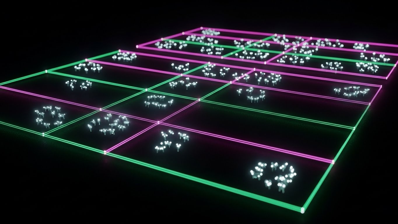 (Futuristic Neon/Dark Mode): Cyberpunk Grid + Monitoring 24/7 Feedlot Ops