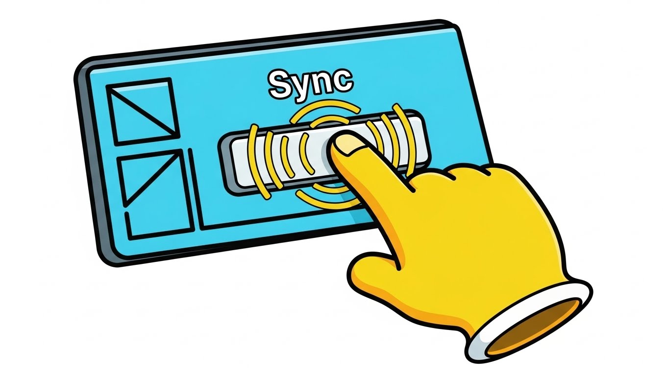 (2D Animation & UI Composition): Tactile Interaction + Celebrating the "Sync" Moment