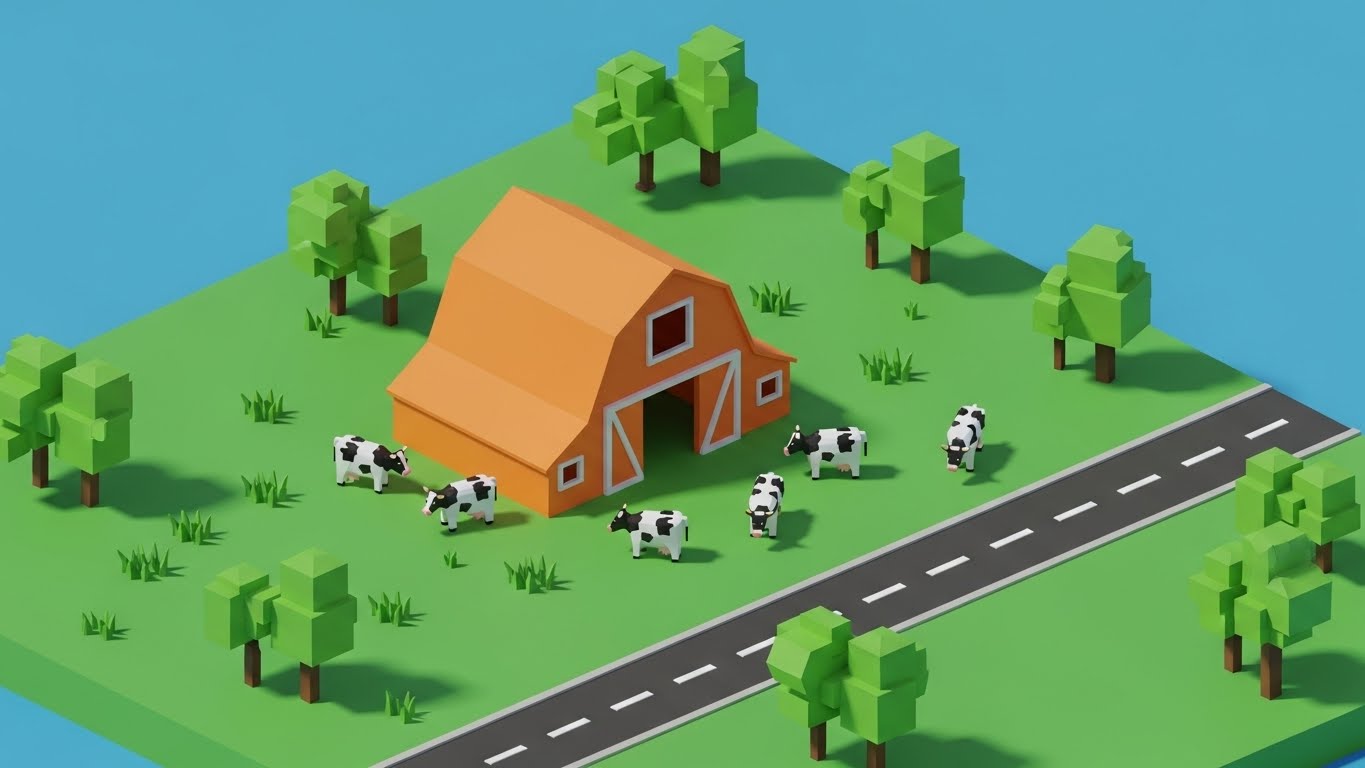 (Low-Poly 3D Modeling): Gamified Simplicity + Reducing Management Anxiety