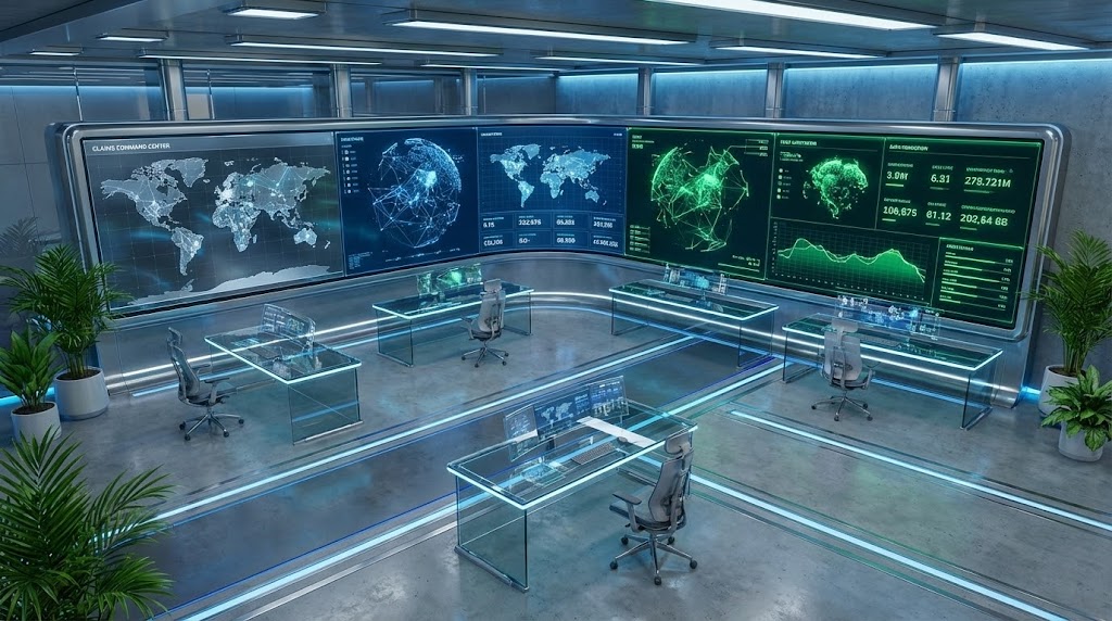 (Photorealistic Command Center): Enterprise Scale + Global Control