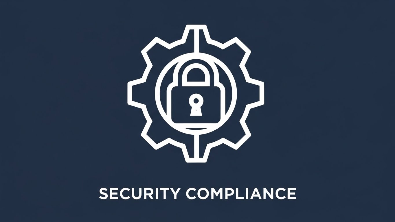 Minimalist Flat 2D Vector: Secure Gear + Visualizing compliance reliability