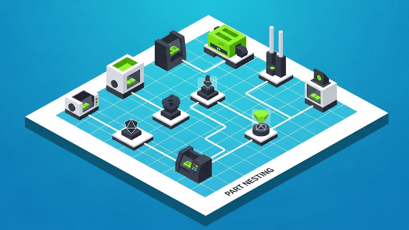 Isometric 2D Motion Design: Connected Floor + Visualizing efficient part nesting