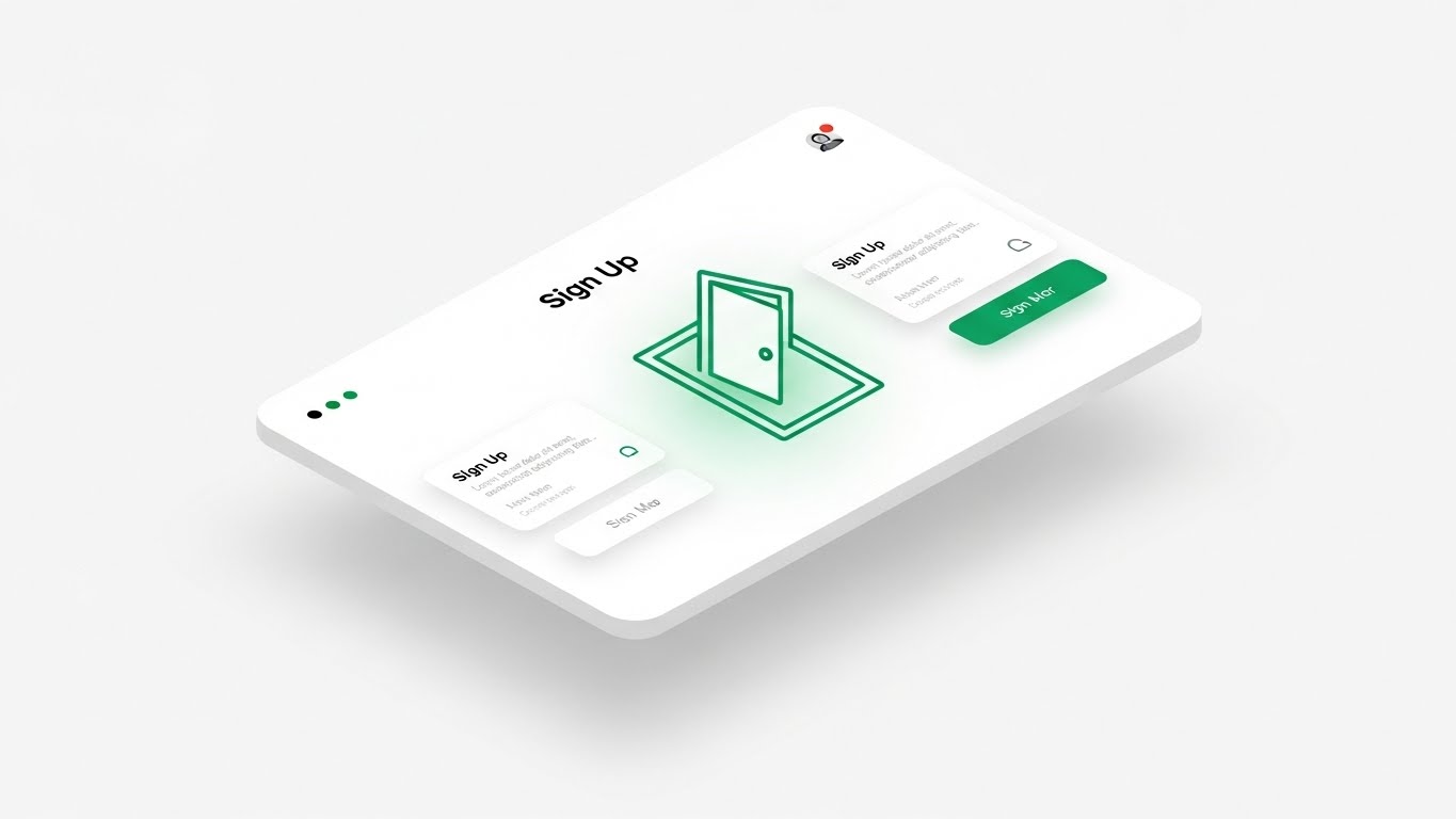 (Clean UI Workflow): Neumorphic Open Door + Removing Onboarding Friction