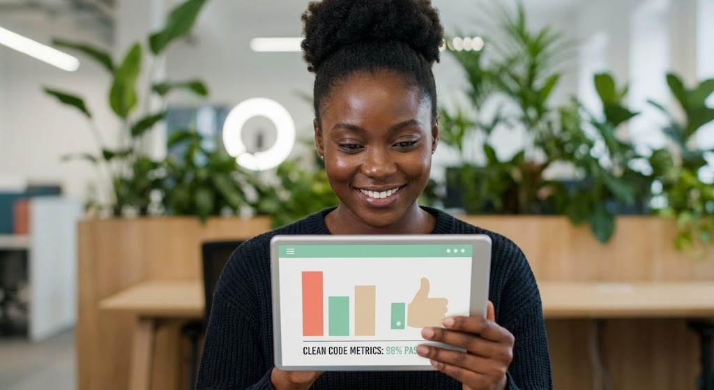 (Realistic): Confident Developer Review + Humanizing Tech Satisfaction