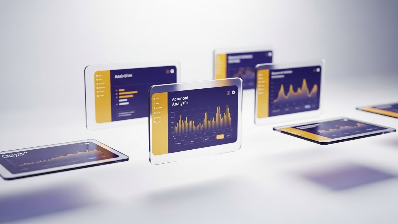 (3D Parallax UI Presentation): Floating Layers + Showcasing Analytics Depth